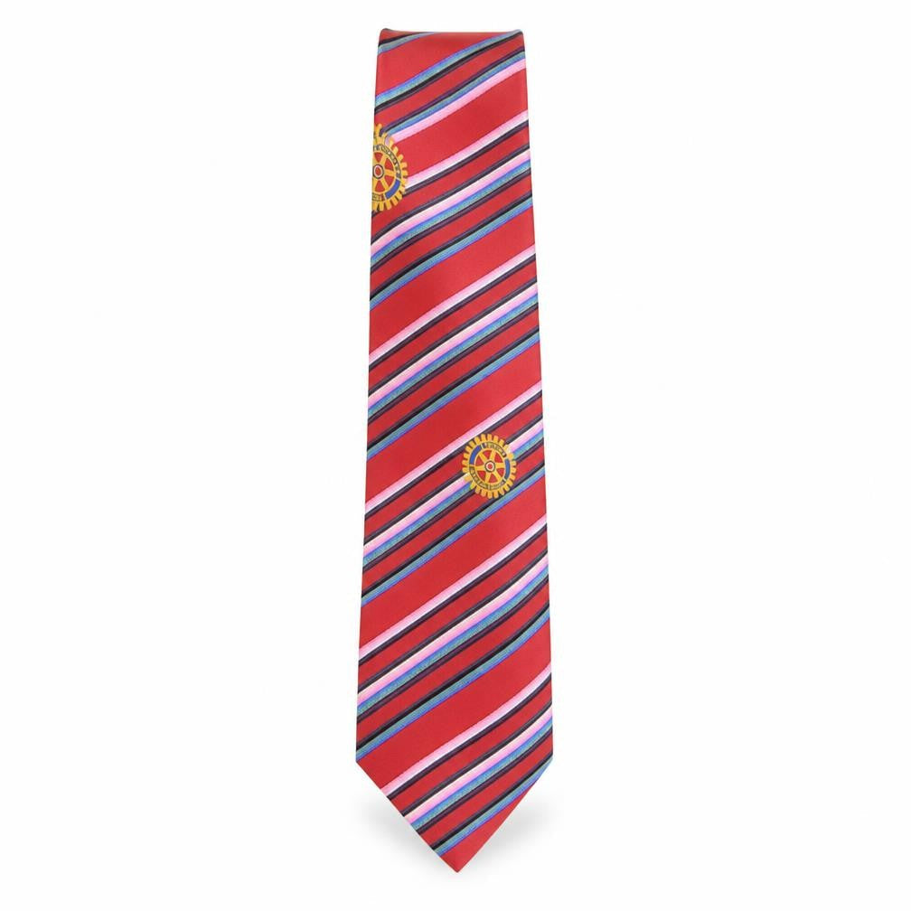 AW Matthews Mens Multicoloured Striped Polyester Pointed Tie One Size