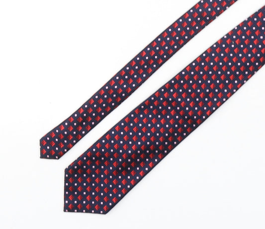 Michaelis Mens Multicoloured Geometric Silk Pointed Tie One Size