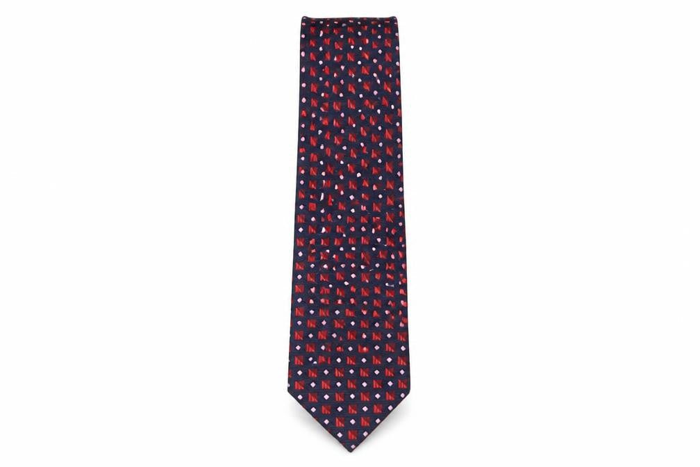 Michaelis Mens Multicoloured Geometric Silk Pointed Tie One Size