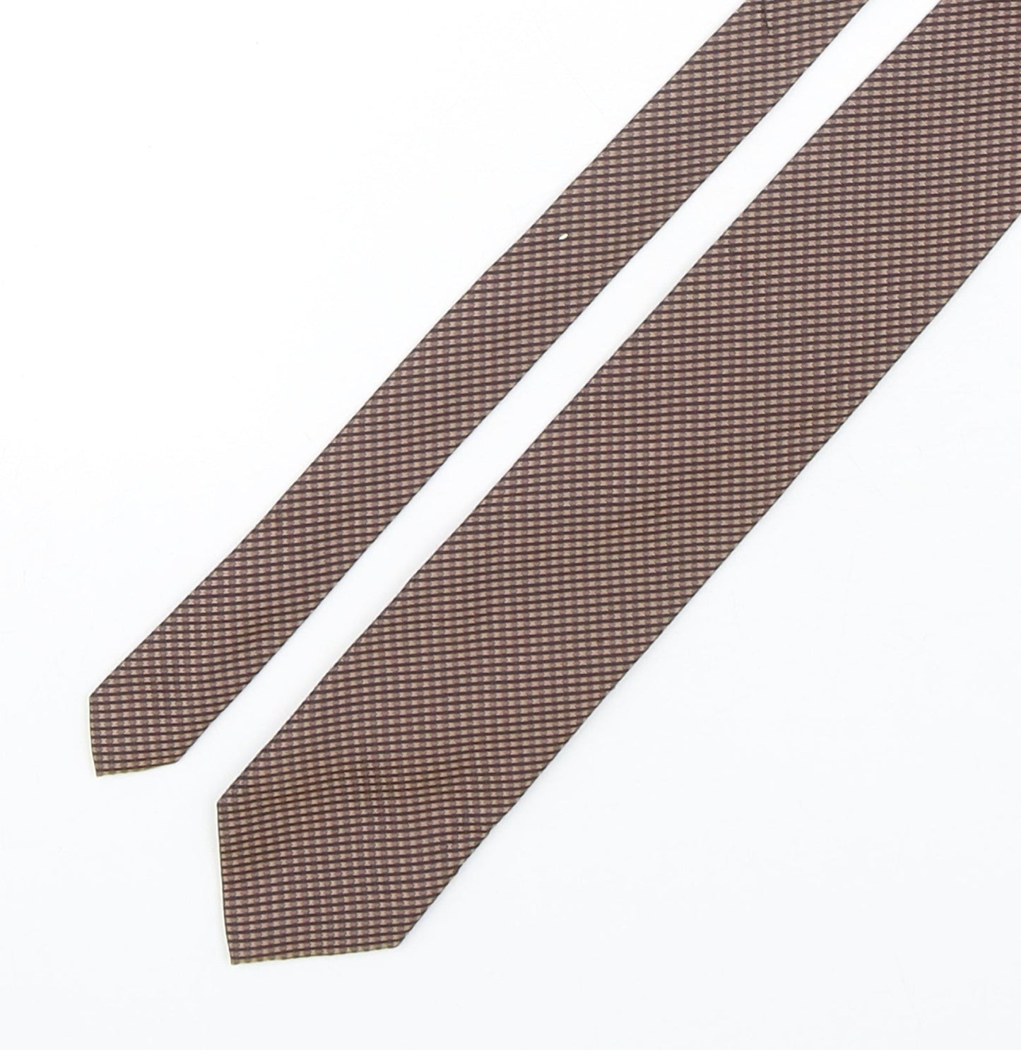 Collezione Mens Brown Geometric Silk Pointed Tie One Size