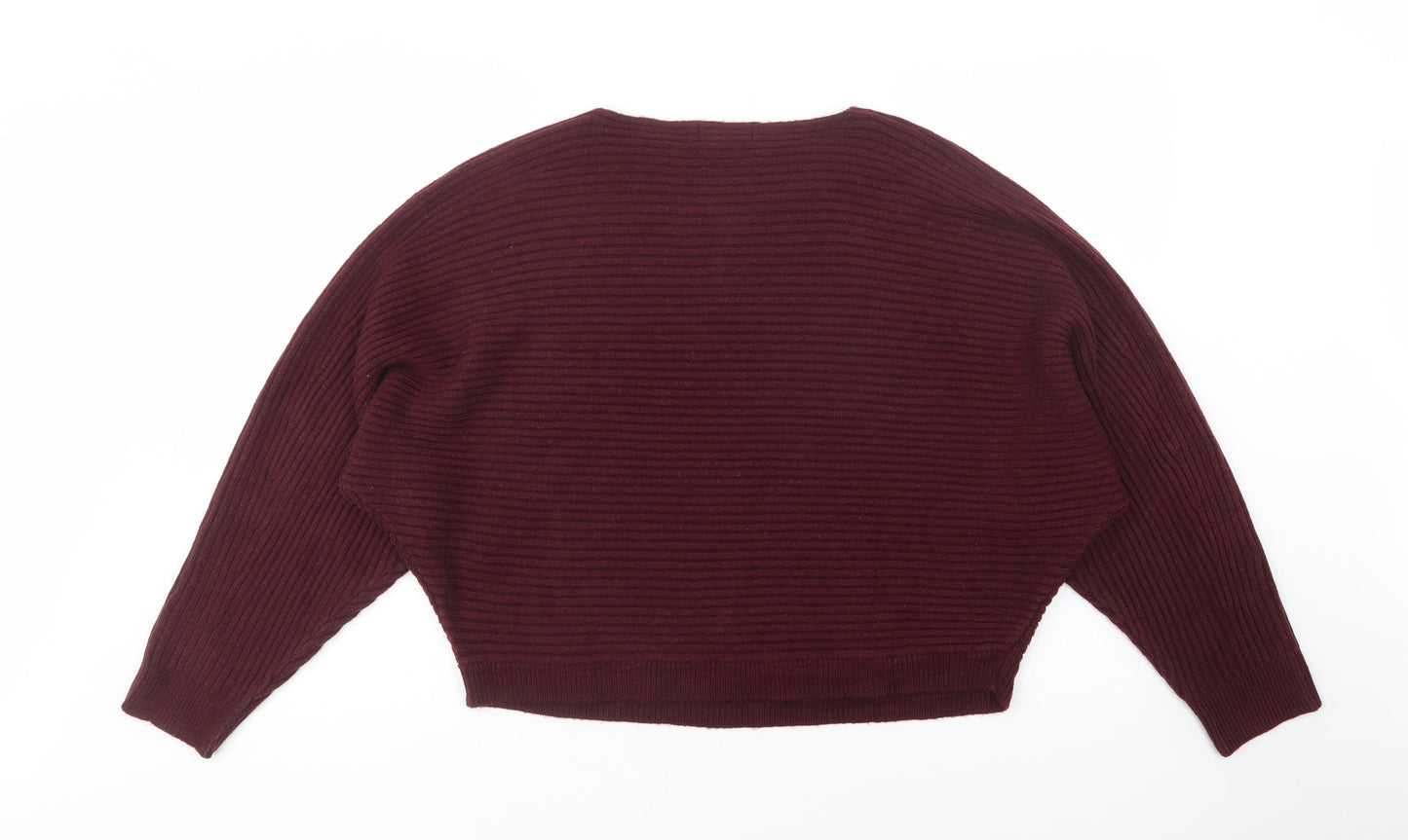New Look Womens Purple Crew Neck  Acrylic Pullover Jumper Size S