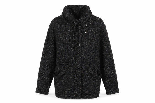 Debenhams Womens Black Roll Neck  Polyester Cardigan Jumper Size 14