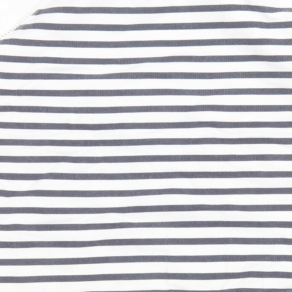 Dunnes Girls White Striped Cotton Pullover Sweatshirt Size 5 Years   - Anchor