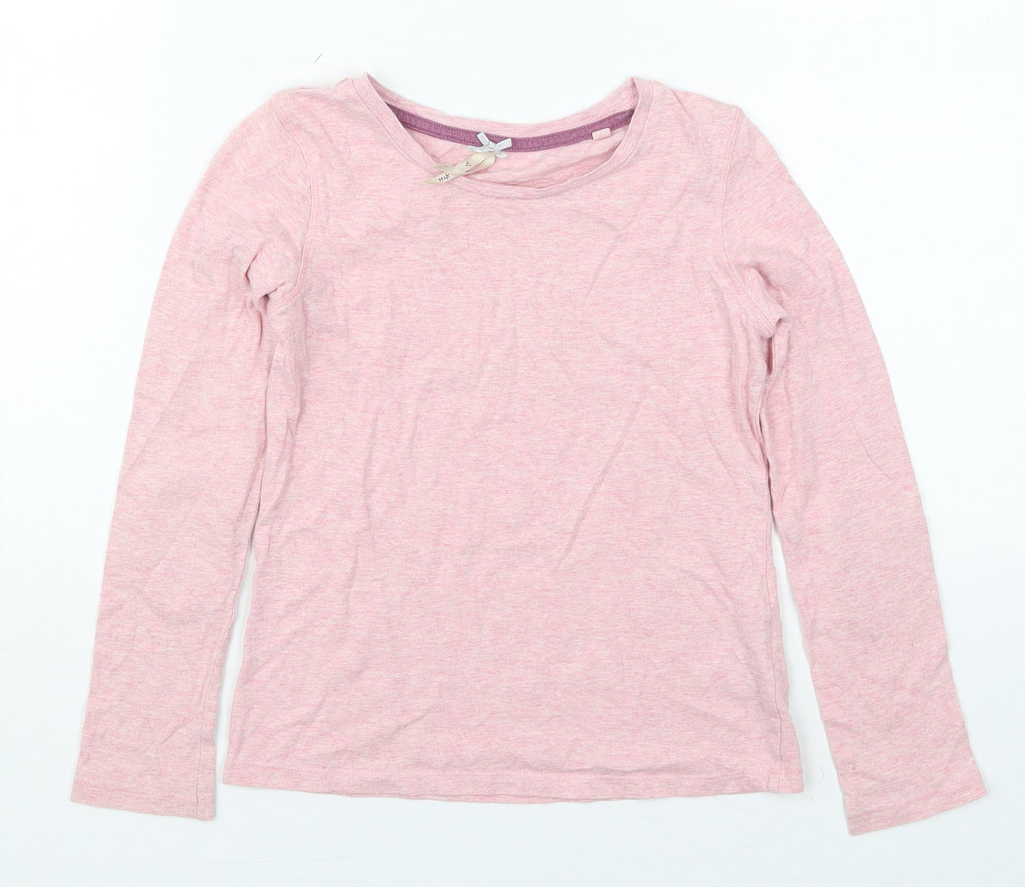 NEXT Girls Pink  Cotton Basic T-Shirt Size 8 Years Crew Neck Pullover