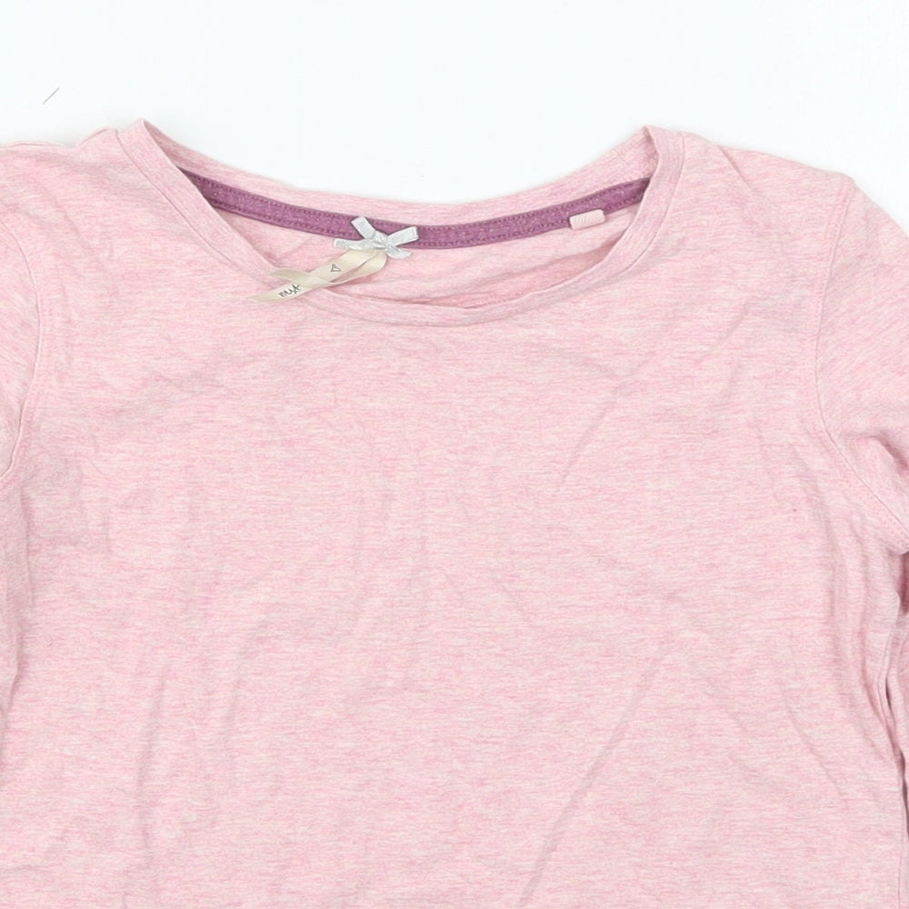 NEXT Girls Pink  Cotton Basic T-Shirt Size 8 Years Crew Neck Pullover