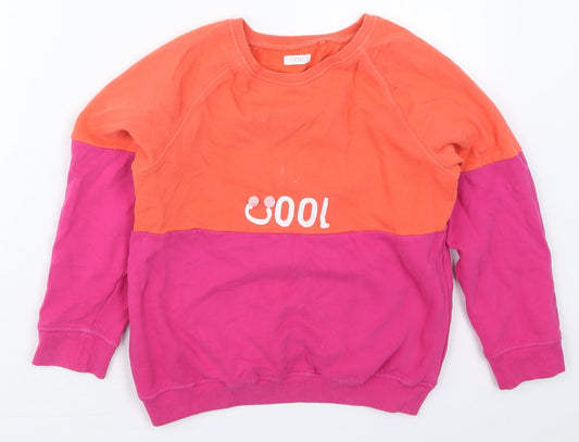 NEXT Girls Pink Colourblock Cotton Pullover Sweatshirt Size 11 Years  Pullover - Cool