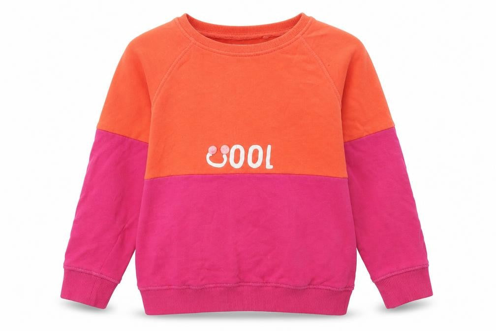 NEXT Girls Pink Colourblock Cotton Pullover Sweatshirt Size 11 Years  Pullover - Cool