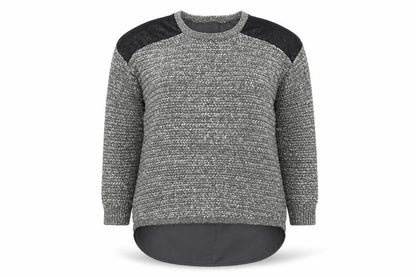 Next Womens Grey Crew Neck  Nylon Pullover Jumper Size 16