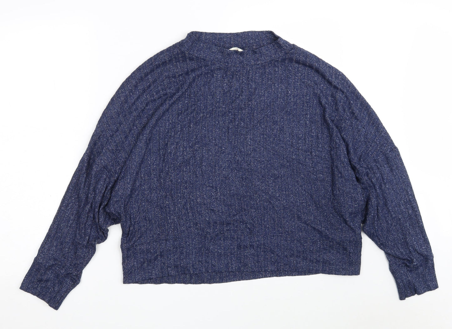 Marks and Spencer Womens Blue  Polyester Pullover Sweatshirt Size 16   - Cropped - Loungewear