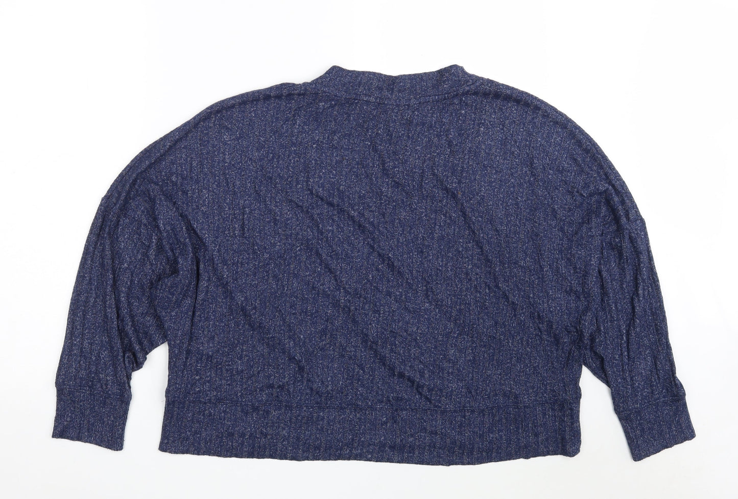 Marks and Spencer Womens Blue  Polyester Pullover Sweatshirt Size 16   - Cropped - Loungewear