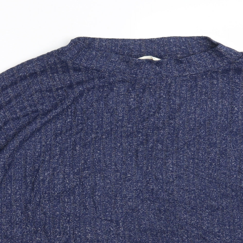Marks and Spencer Womens Blue  Polyester Pullover Sweatshirt Size 16   - Cropped - Loungewear