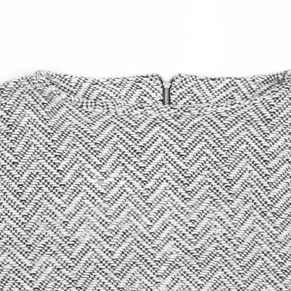 NEXT Womens Grey Round Neck Argyle/Diamond Acrylic Pullover Jumper Size 12