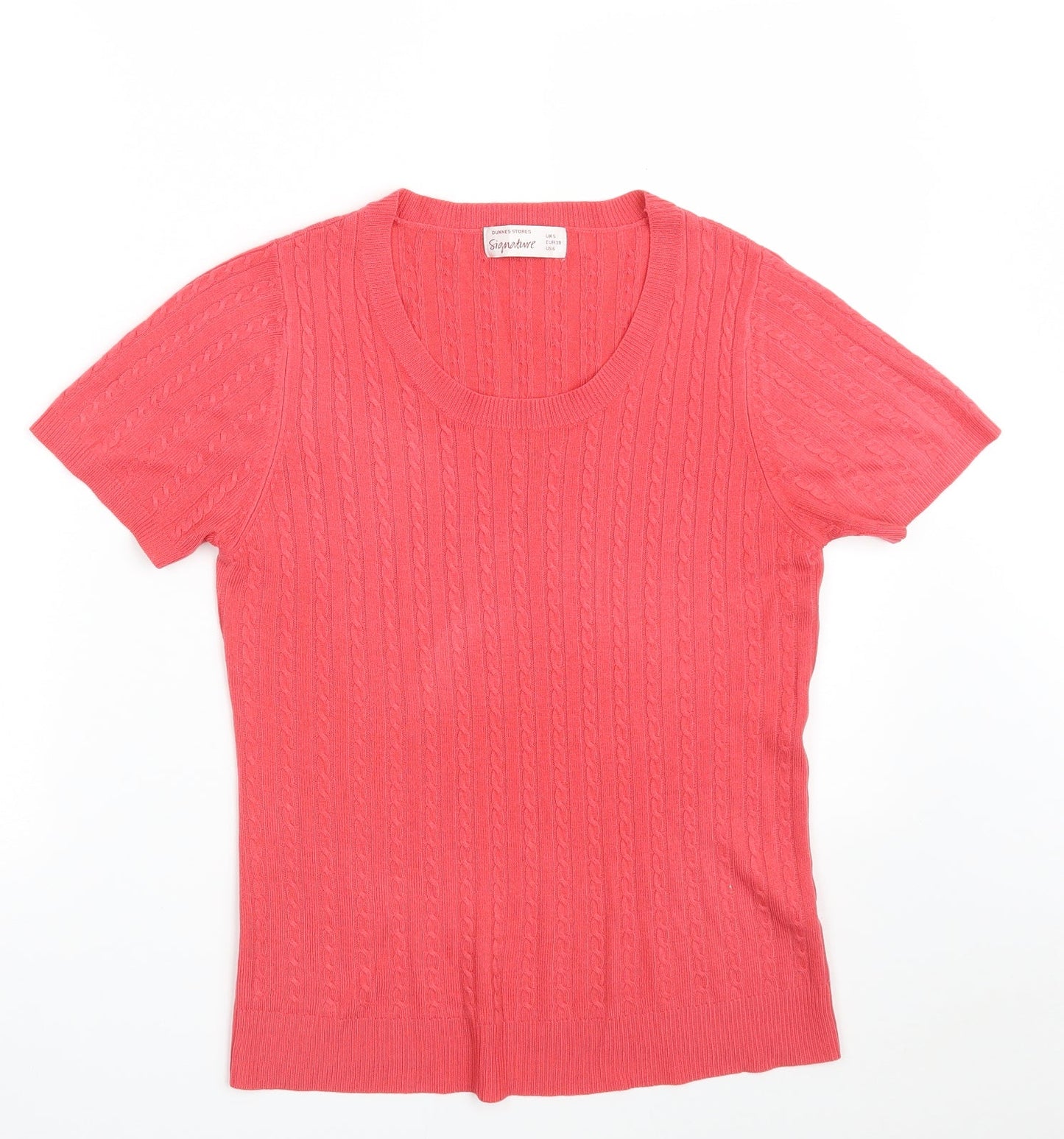 Dunnes Stores Womens Pink Scoop Neck  Acrylic Pullover Jumper Size S