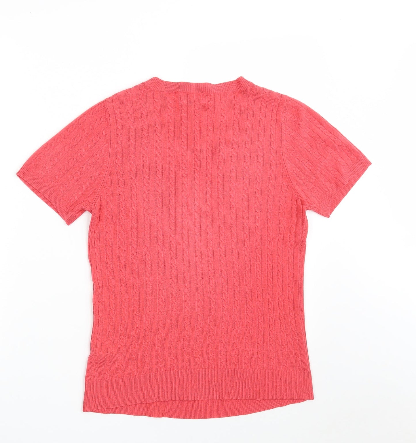 Dunnes Stores Womens Pink Scoop Neck  Acrylic Pullover Jumper Size S