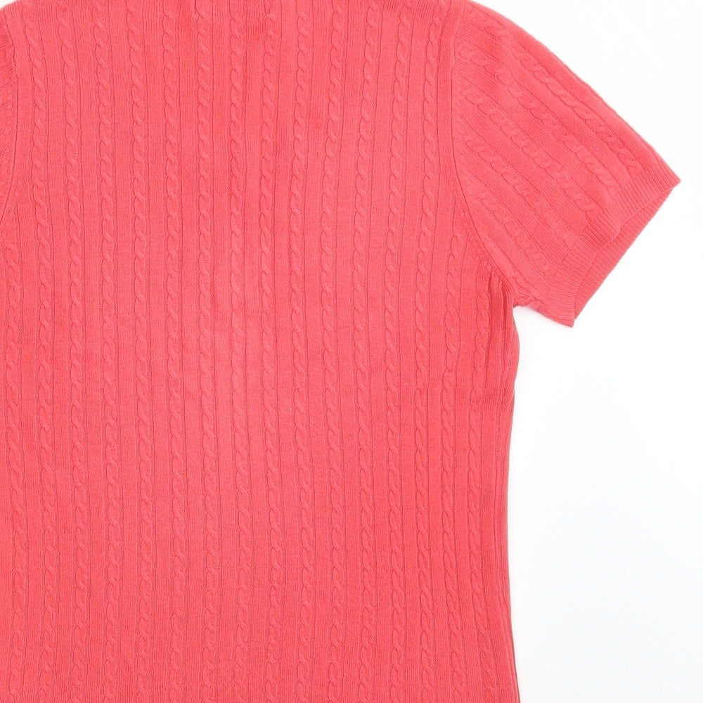 Dunnes Stores Womens Pink Scoop Neck  Acrylic Pullover Jumper Size S