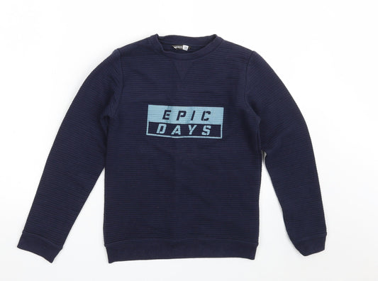 Pep&Co Boys Blue  Cotton Pullover Sweatshirt Size 10-11 Years   - Epic Days