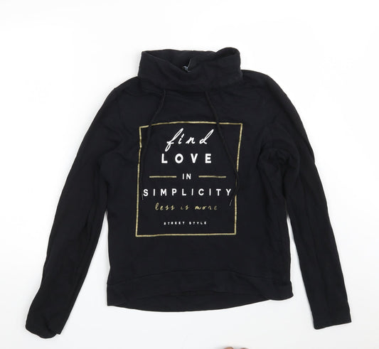 Atmosphere Womens Black  100% Cotton Pullover Sweatshirt Size 10   - FIND LOVE IN SIMPLICITY