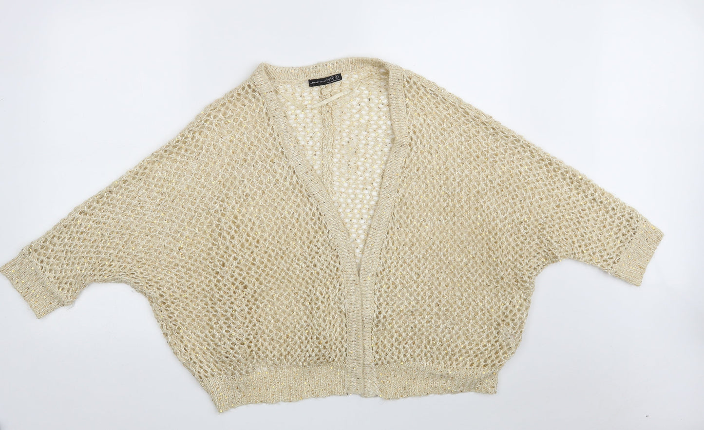 Atmosphere Womens Ivory V-Neck  Polyester Cardigan Jumper Size S