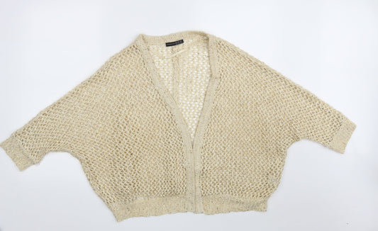 Atmosphere Womens Ivory V-Neck  Polyester Cardigan Jumper Size S