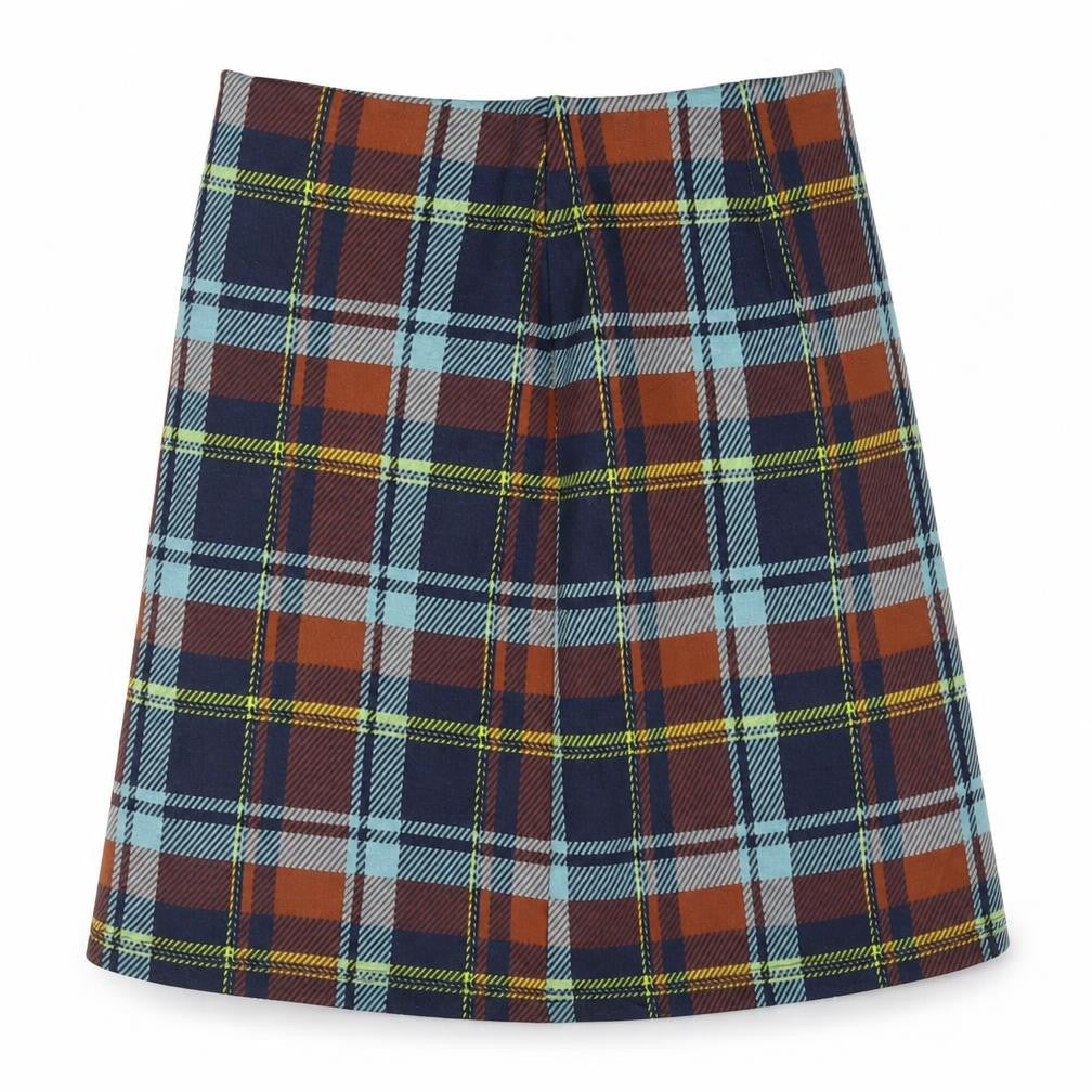 Marks & Spencer Womens Multicoloured Check Polyester A-Line Skirt Size 8