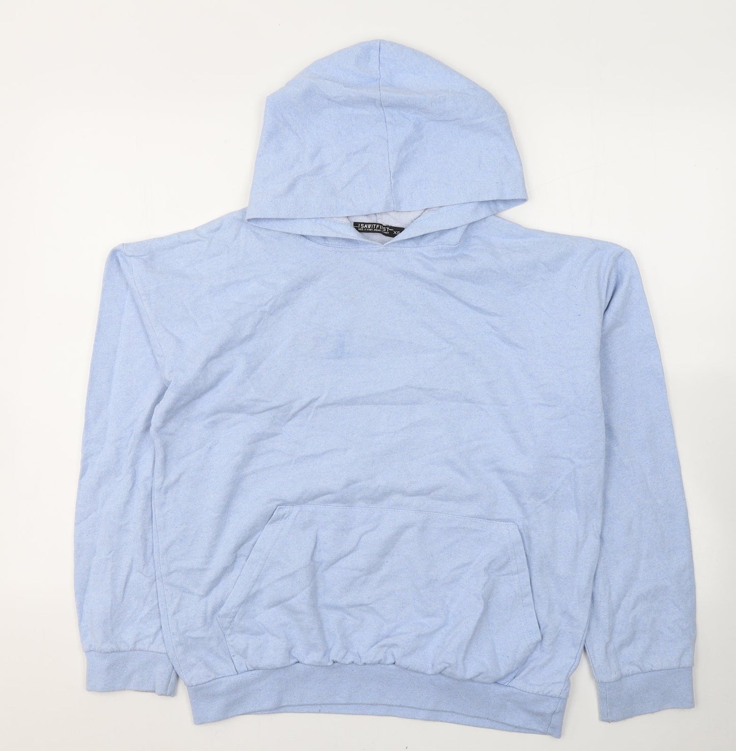 I SAW IT FIRST Womens Blue  Cotton Pullover Hoodie Size XS  Pullover