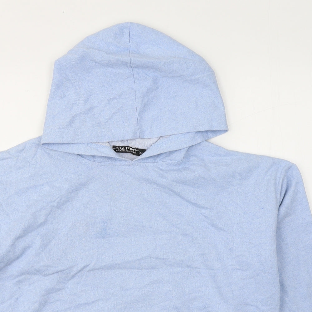 I SAW IT FIRST Womens Blue  Cotton Pullover Hoodie Size XS  Pullover