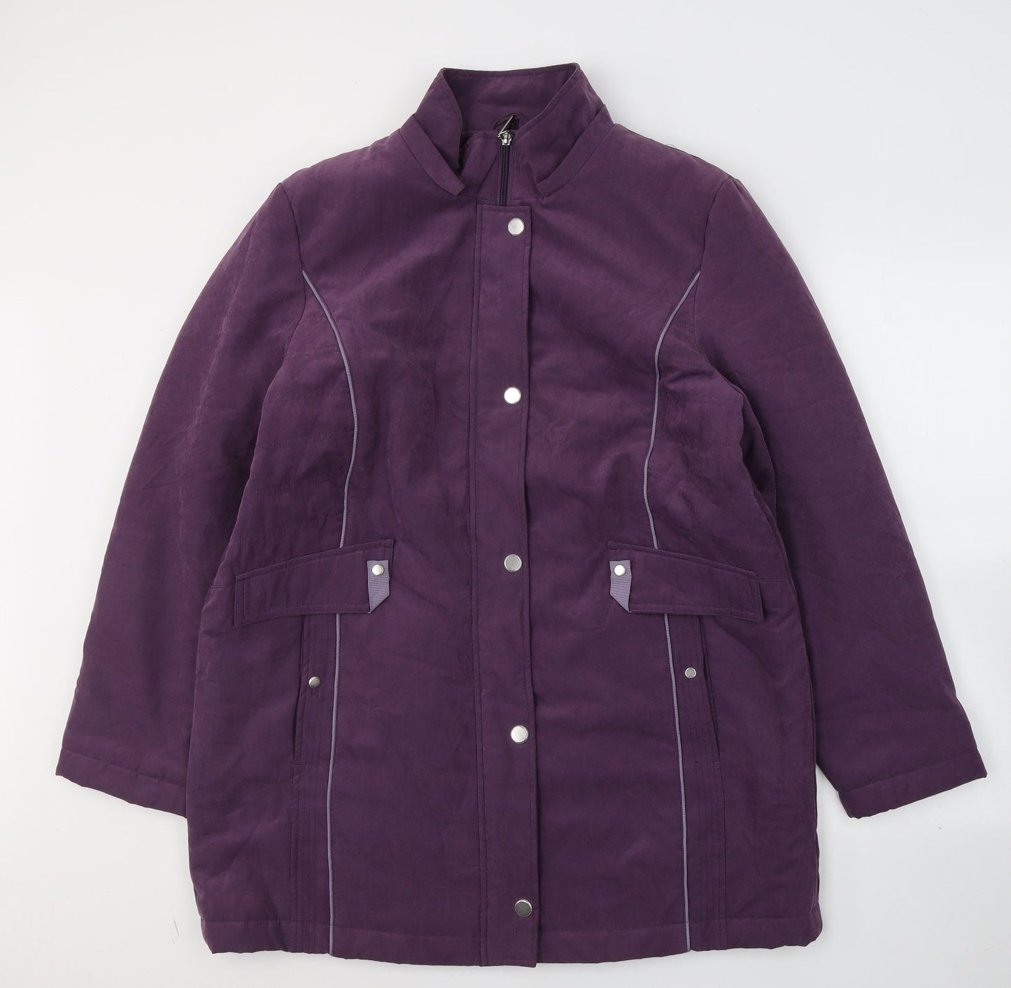 ANNA ROSE Womens Purple   Trench Coat Coat Size L  Zip