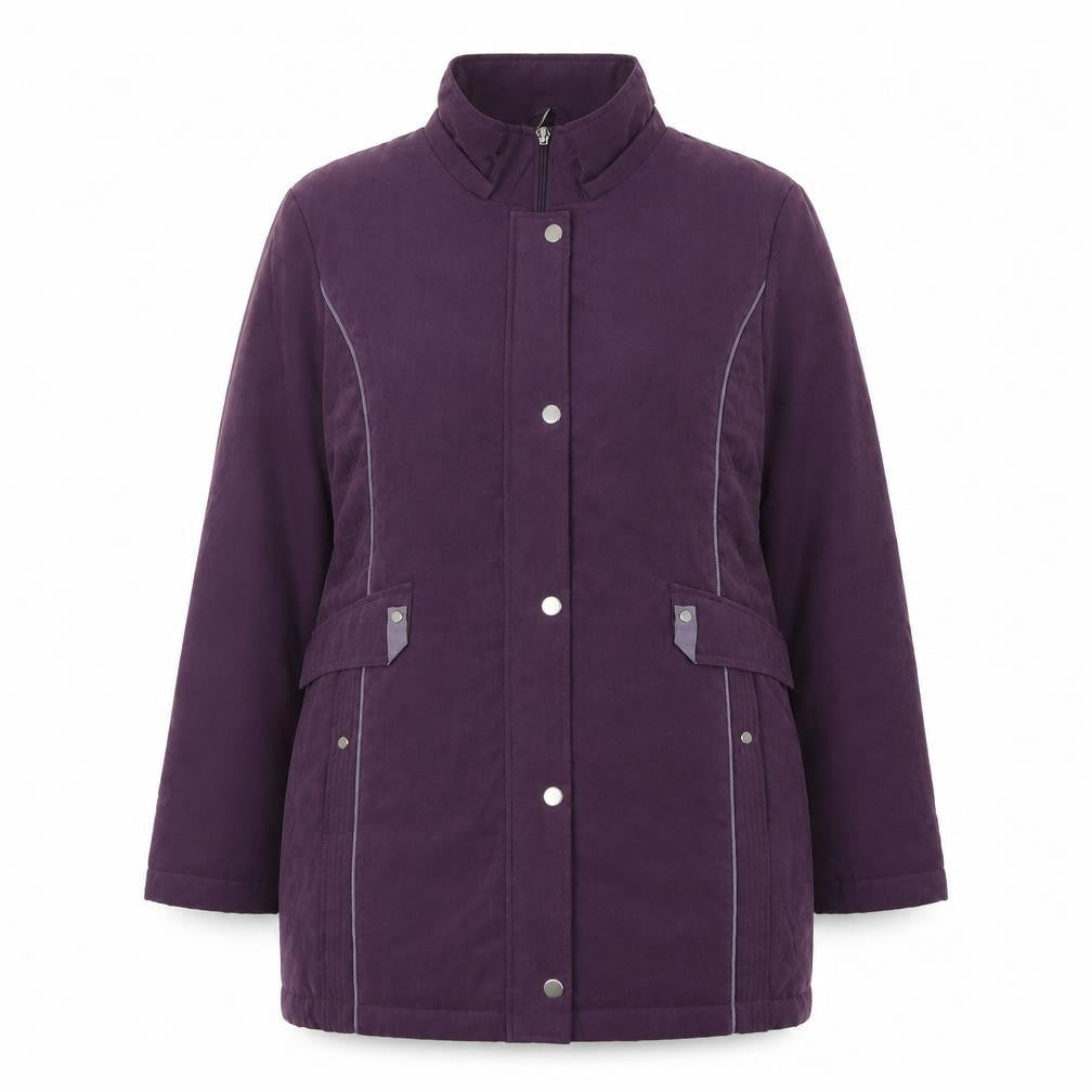 ANNA ROSE Womens Purple   Trench Coat Coat Size L  Zip