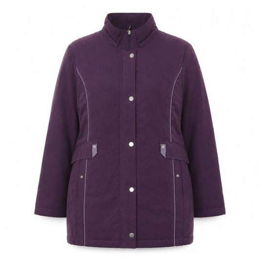 ANNA ROSE Womens Purple   Trench Coat Coat Size L  Zip