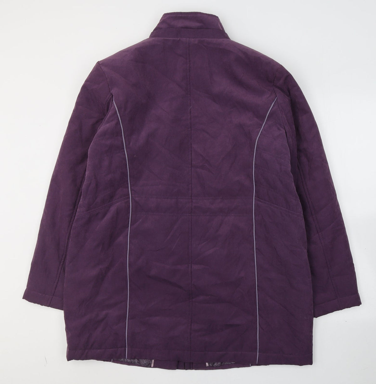 ANNA ROSE Womens Purple   Trench Coat Coat Size L  Zip