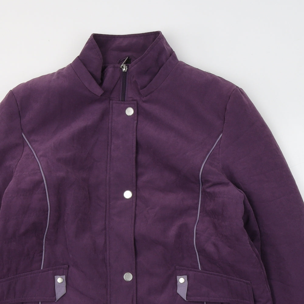 ANNA ROSE Womens Purple   Trench Coat Coat Size L  Zip