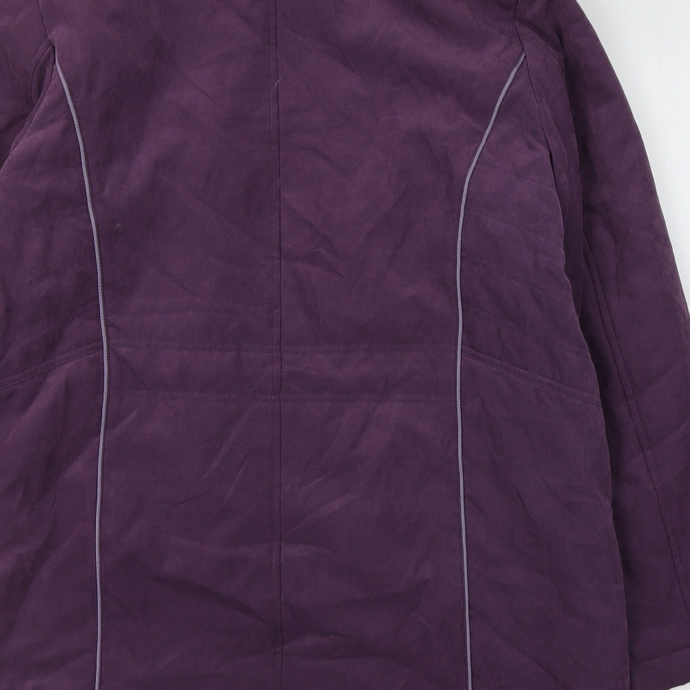 ANNA ROSE Womens Purple   Trench Coat Coat Size L  Zip