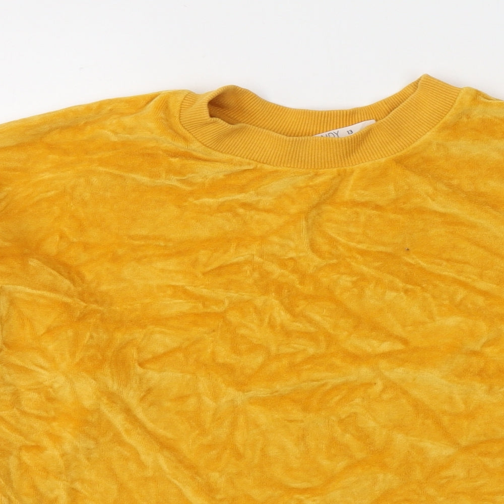 Candy Girls Yellow  Cotton Pullover Sweatshirt Size 13 Years  Pullover
