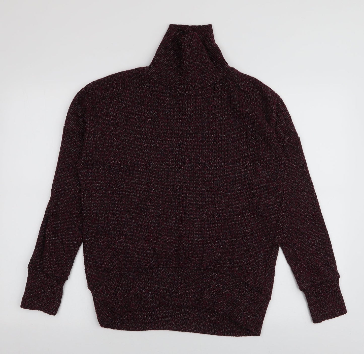 Topshop Womens Red Roll Neck  Polyester Pullover Jumper Size 6
