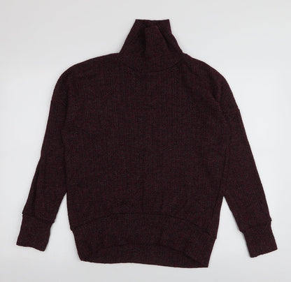 Topshop Womens Red Roll Neck  Polyester Pullover Jumper Size 6