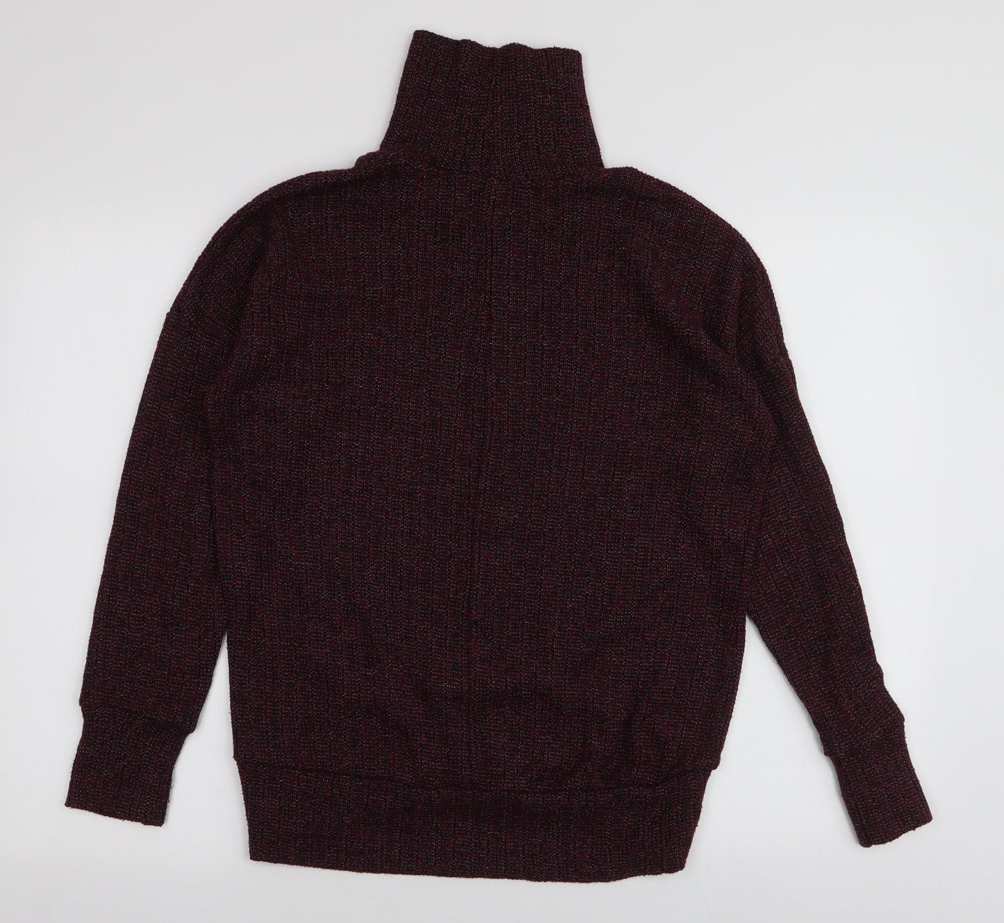 Topshop Womens Red Roll Neck  Polyester Pullover Jumper Size 6
