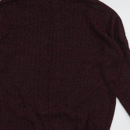 Topshop Womens Red Roll Neck  Polyester Pullover Jumper Size 6