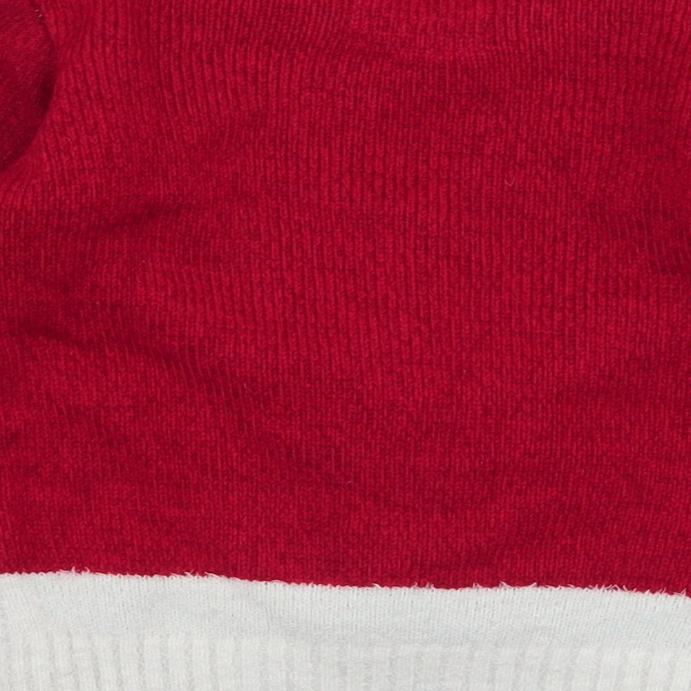 F&F Boys Red  Acrylic Pullover Jumper Size 12-18 Months  Pullover - Reindeer Christmas tree