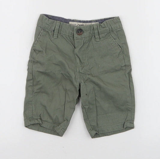 Denim & Co. Boys Green  100% Cotton Cargo Trousers Size 18-24 Months  Button - Chino