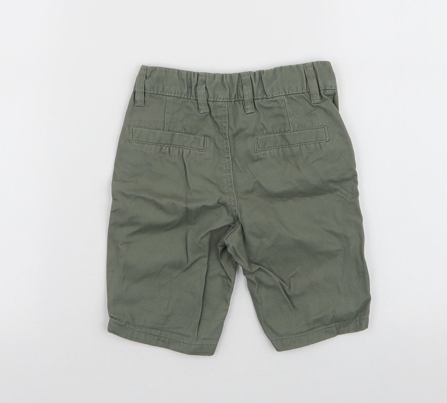 Denim & Co. Boys Green  100% Cotton Cargo Trousers Size 18-24 Months  Button - Chino