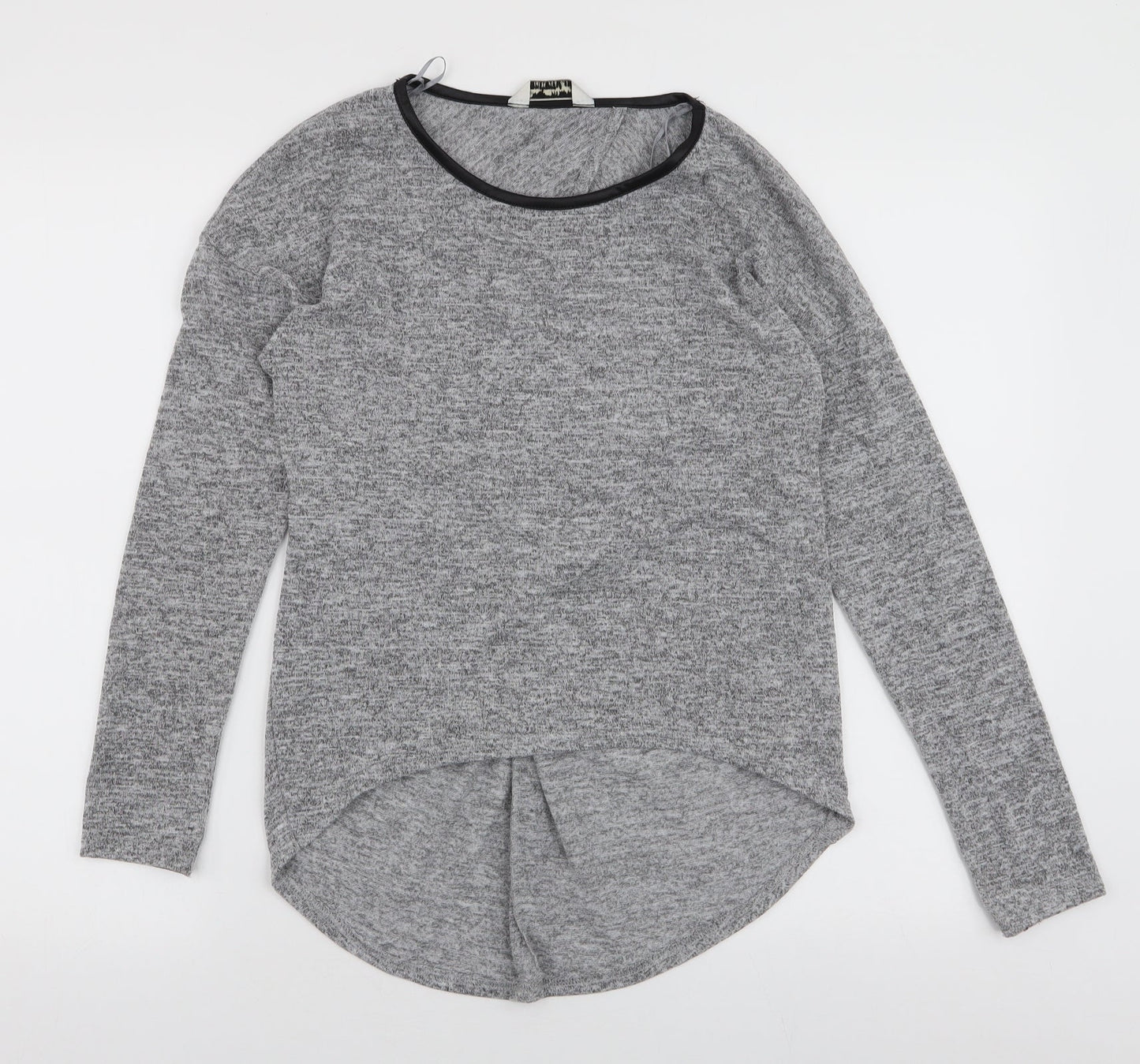 Miss Selfridge Womens Grey  Polyester Jersey T-Shirt Size 6 Round Neck