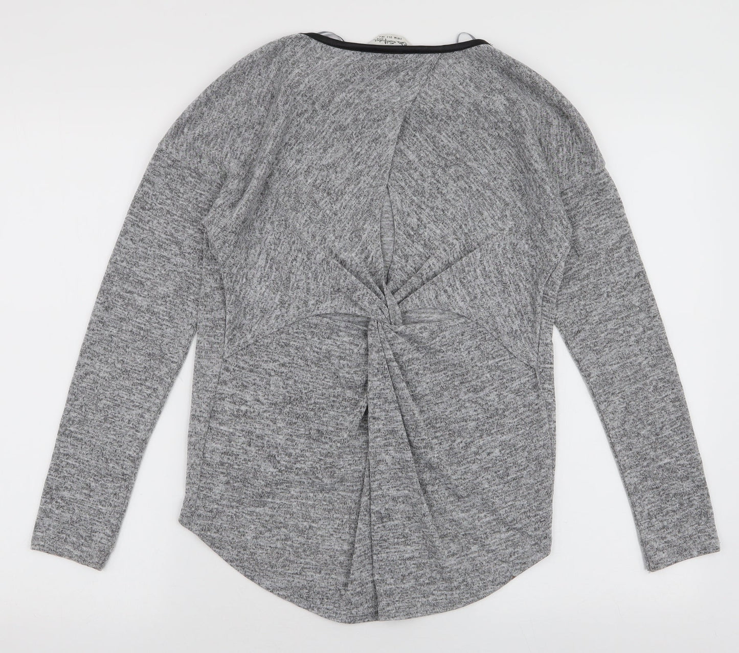 Miss Selfridge Womens Grey  Polyester Jersey T-Shirt Size 6 Round Neck
