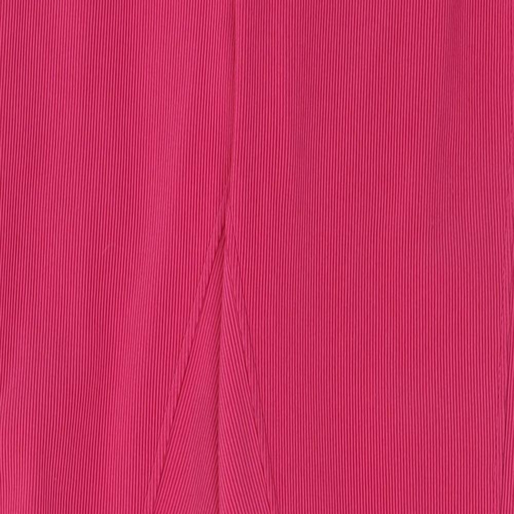 Requisite Womens Pink  Polyester Capri Trousers Size 8 L30 in Regular Button