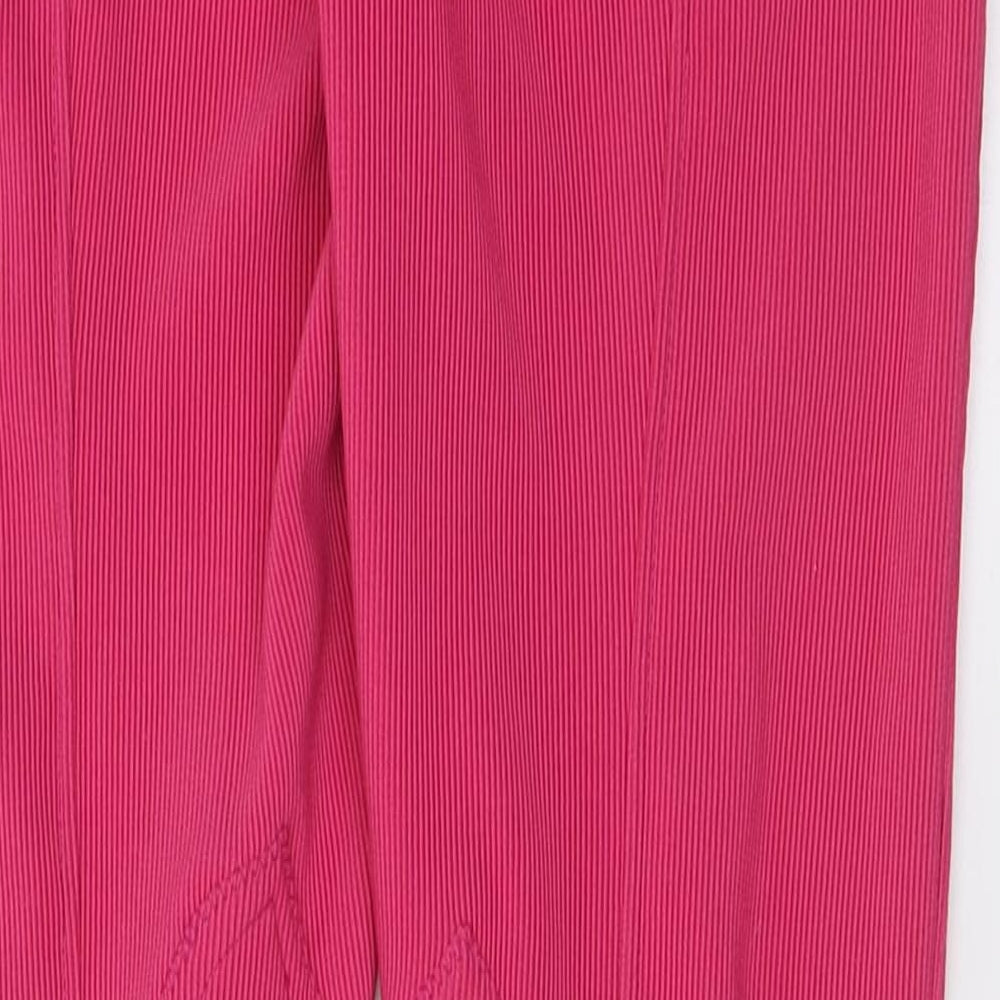 Requisite Womens Pink  Polyester Capri Trousers Size 8 L30 in Regular Button