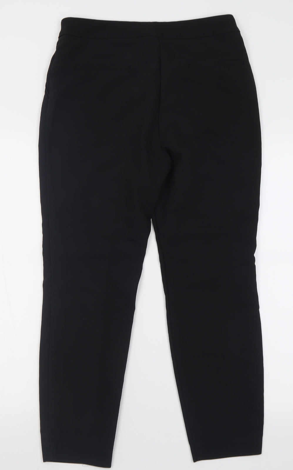 Papaya Womens Black  Polyester Trousers  Size 12 L26 in Regular Hook & Eye