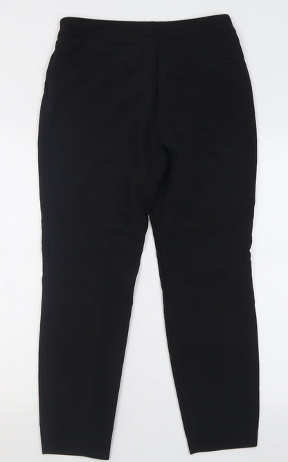 Papaya Womens Black  Polyester Trousers  Size 12 L26 in Regular Hook & Eye