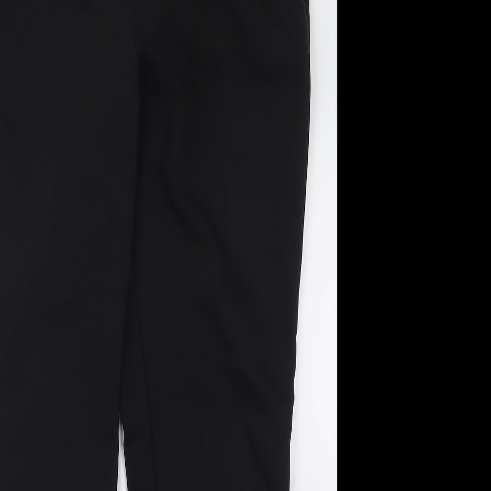 Papaya Womens Black  Polyester Trousers  Size 12 L26 in Regular Hook & Eye