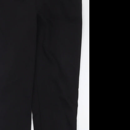 Papaya Womens Black  Polyester Trousers  Size 12 L26 in Regular Hook & Eye