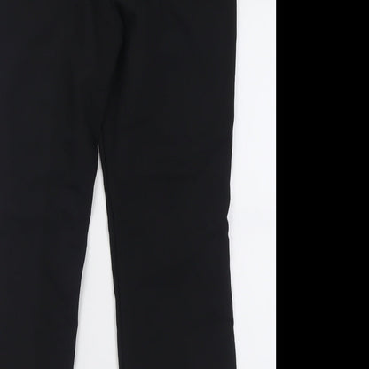 Papaya Womens Black  Polyester Trousers  Size 12 L26 in Regular Hook & Eye