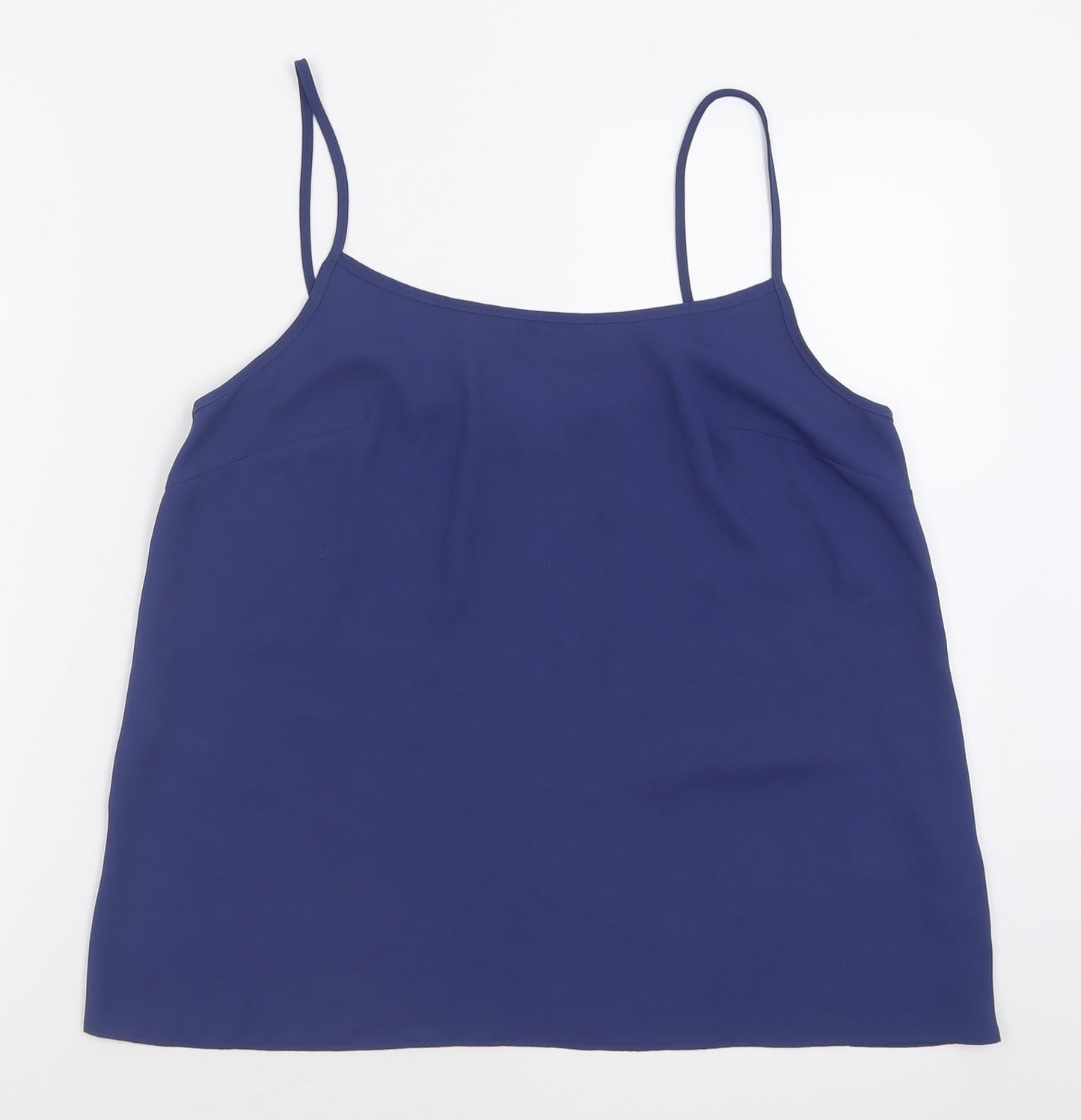 apaya Womens Blue  Polyester Basic Tank Size 12 Scoop Neck